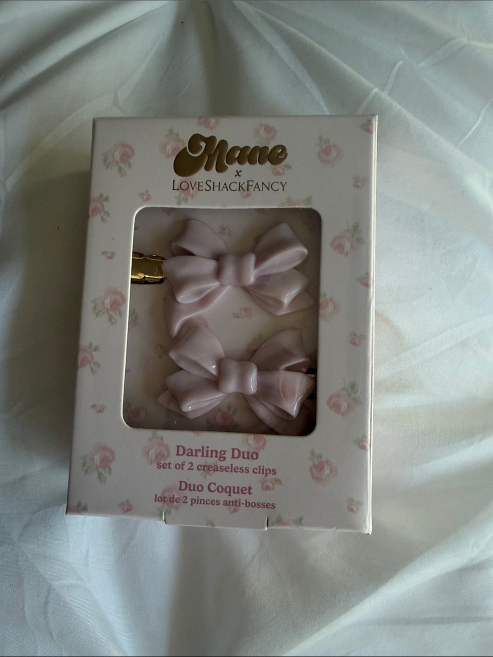 LoveShackFancy Pale Pink Darling Duo Bow Clips